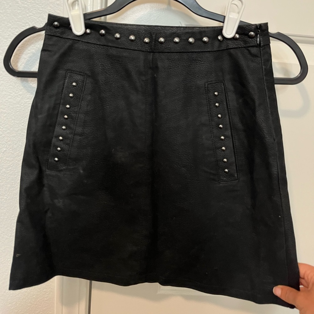 Leather Studded Skirt- XXS